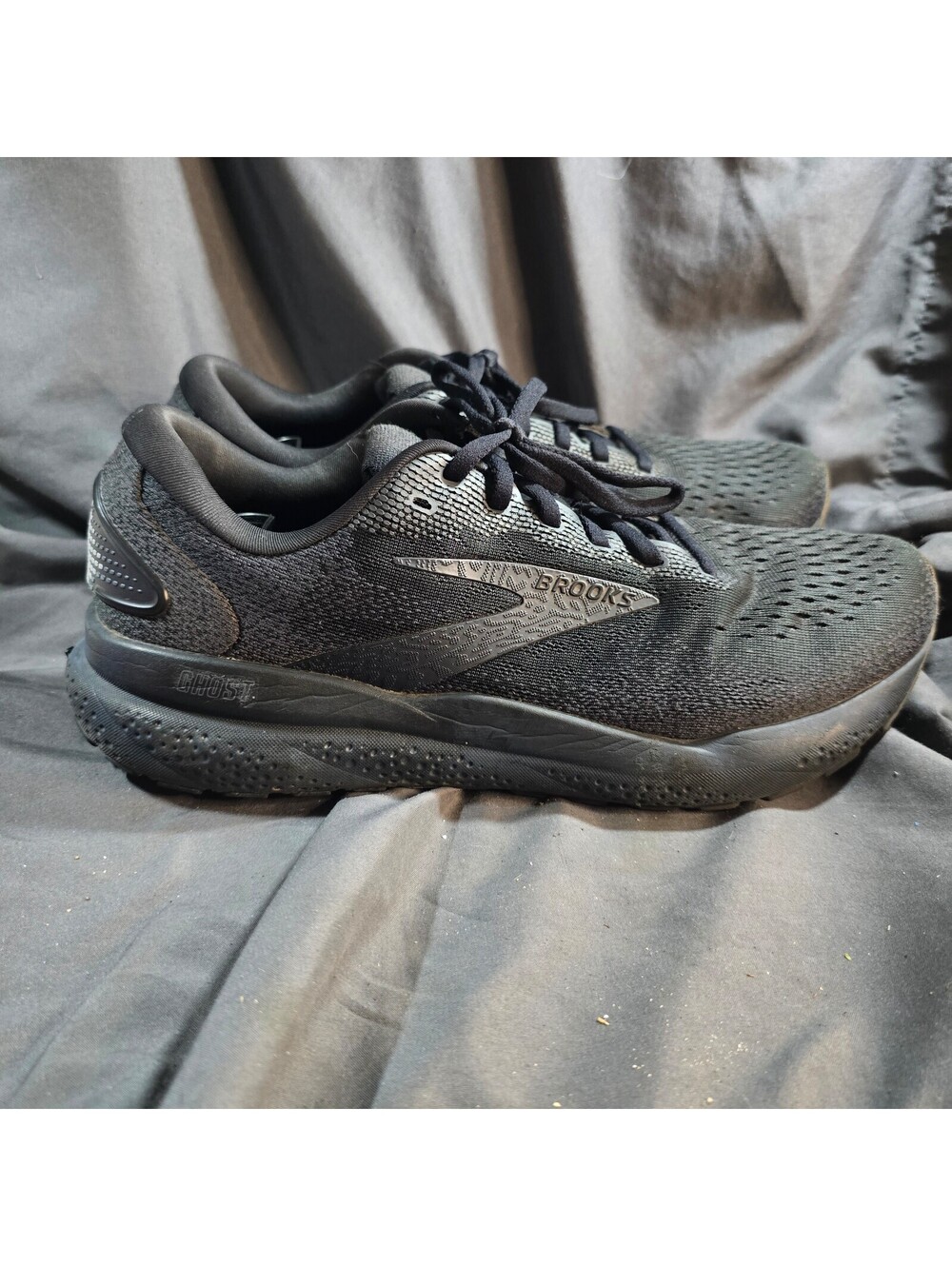 Brooks Ghost 16 Running Shoes Mens Sz 9.5 Black Sneakers Athletic No Insoles